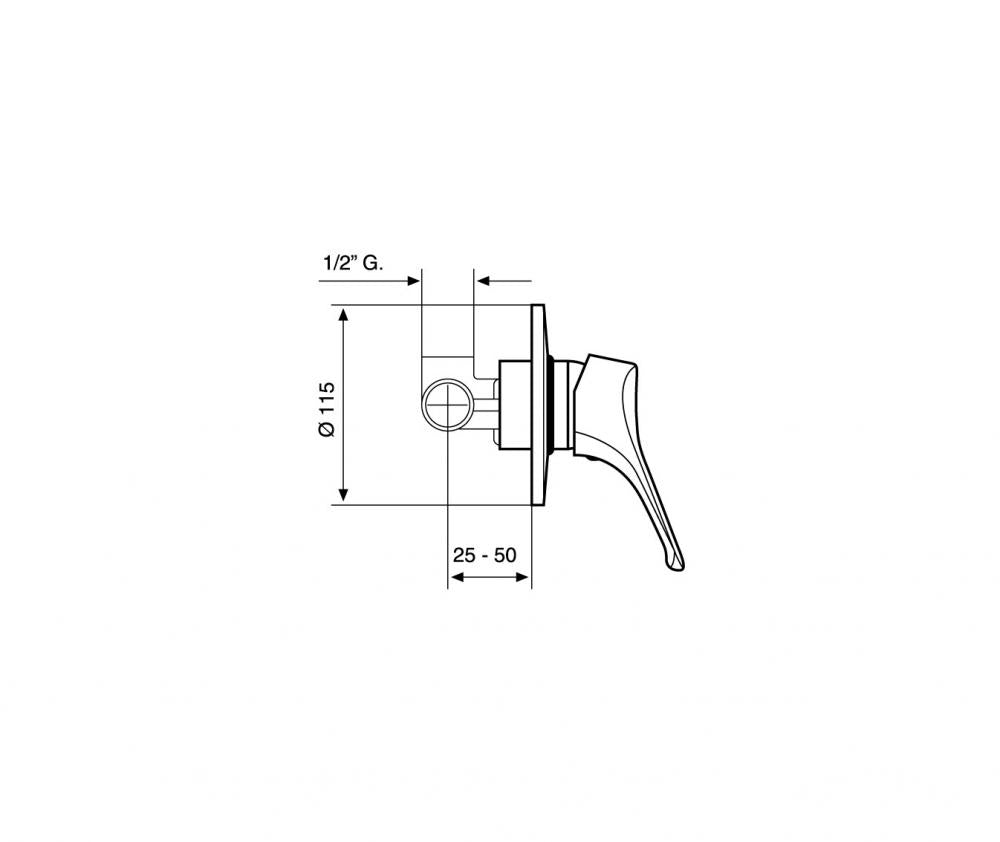 MISCELATORE INC DOCCIA ZEUS EMMEVI CROMATO MADE IN ITALY
