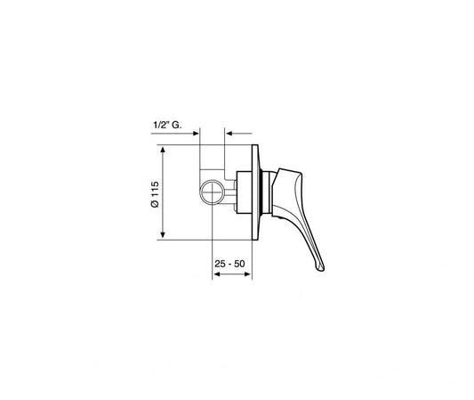 MISCELATORE INC DOCCIA ZEUS EMMEVI CROMATO MADE IN ITALY