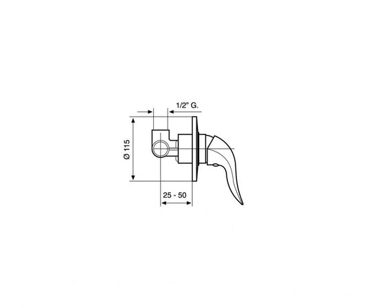 MISCELATORE INCASSO DOCCIA CROMATO DUKA EMMEVI MADE IN ITALY