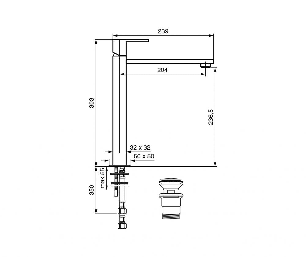 MISCELATORE LAVABO ALTO GEA EMMEVI MADE IN ITALY