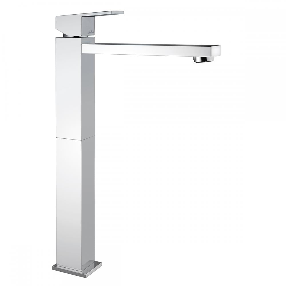 MISCELATORE LAVABO ALTO QUADRO LUCY CROMATO SENZA SCARICO MADE IN ITALY