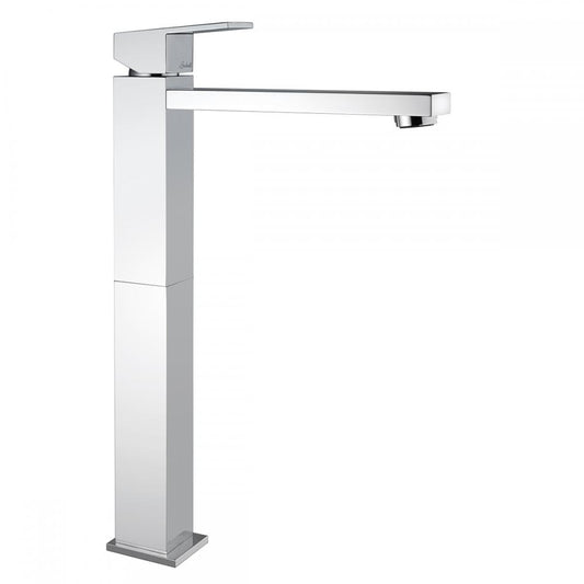 MISCELATORE LAVABO ALTO QUADRO LUCY CROMATO SENZA SCARICO MADE IN ITALY
