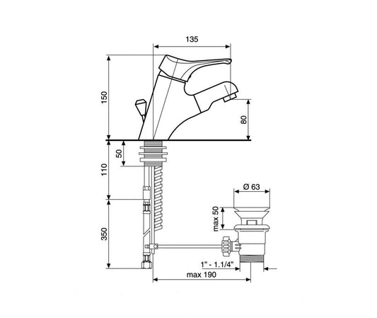 MISCELATORE LAVABO PARRUCCHIERE DOCCETTA ESTRAIBILE ZEUS TIPO CERAMIX MADE IN ITALY