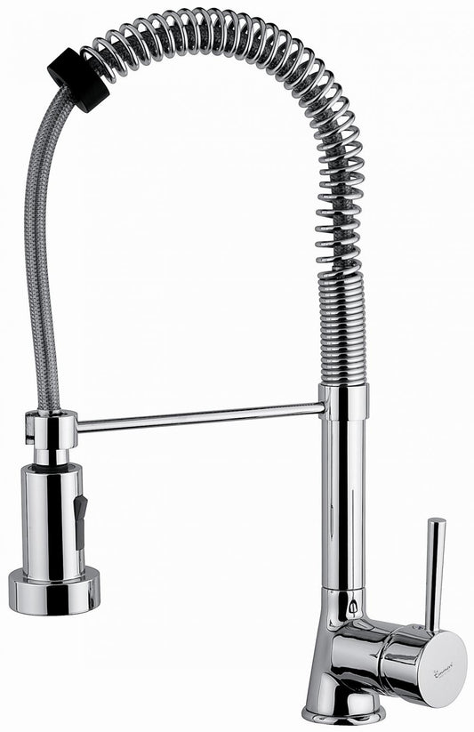 MISCELATORE LAVELLO CON DOCCIA A MOLLA PIPER EMMEVI CROMO MADE IN ITALY