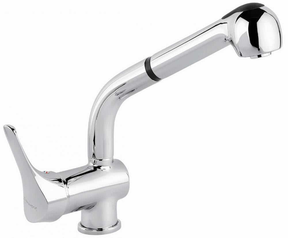 MISCELATORE LAVELLO CUCINA ALTO CON DOCCETTA ESTRAIBILE ZEUS MADE IN ITALY