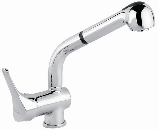 MISCELATORE LAVELLO CUCINA ALTO CON DOCCETTA ESTRAIBILE ZEUS MADE IN ITALY