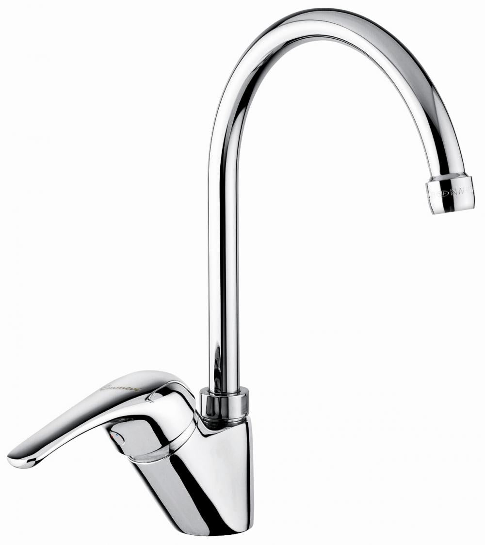MISCELATORE LAVELLO CUCINA CANNA ALTA AMBRA CROMATO MADE IN ITALY