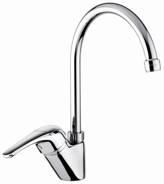 MISCELATORE LAVELLO CUCINA CANNA ALTA AMBRA CROMATO MADE IN ITALY