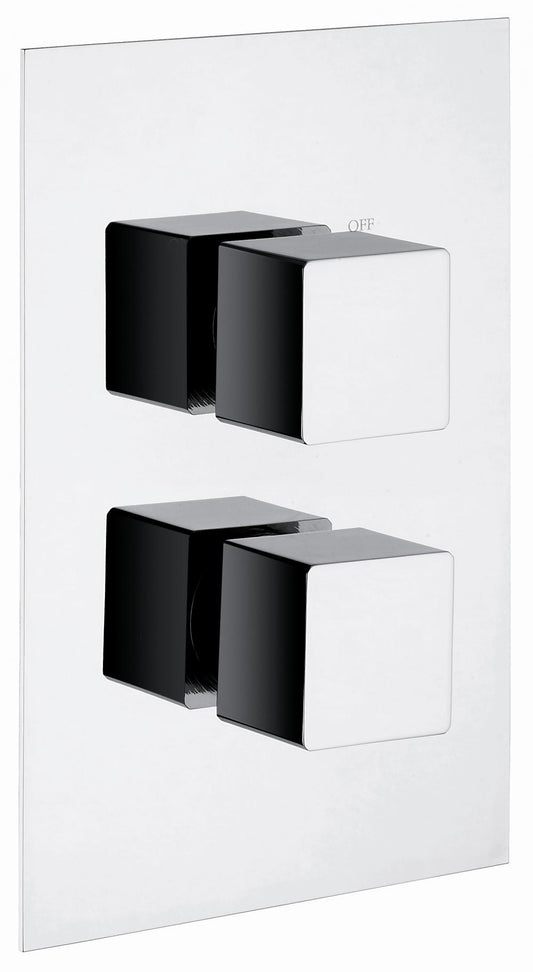MISCELATORE TERMOSTATICO 2 VIE INCASSO DOCCIA QUADRATO MADE IN ITALY