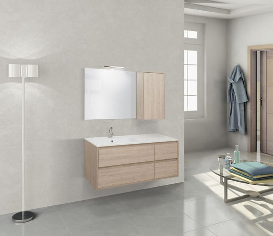 MOBILE BAGNO CLEVER 121 LAVABO CONSOLLE IN RESINA E SPECCHIO