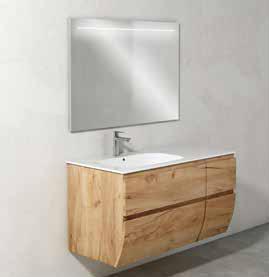 MOBILE BAGNO FLY 105 4 CASSETTI CONSOLLE IN RESINA E SPECCHIO