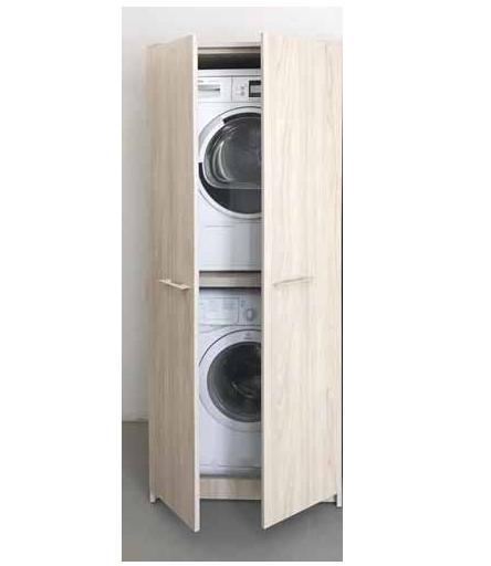 MOBILE COLONNA PORTA LAVATRICE ASCIUGATRICE 2 ANTE 74X70X183 LIGNUM