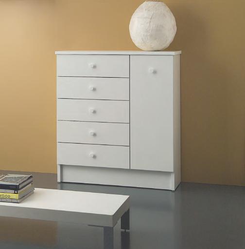 MOBILE LAVANDERIA CAMELIA FINITURA BIANCO CM.71,5X34X82,5 5 CASSETTI 1 ANTA