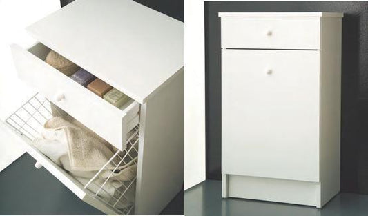 MOBILE LAVANDERIA DALIA BIANCO CM.46,5X34X82,5 1 CASSETTO 1 PORTABIANCHERIA