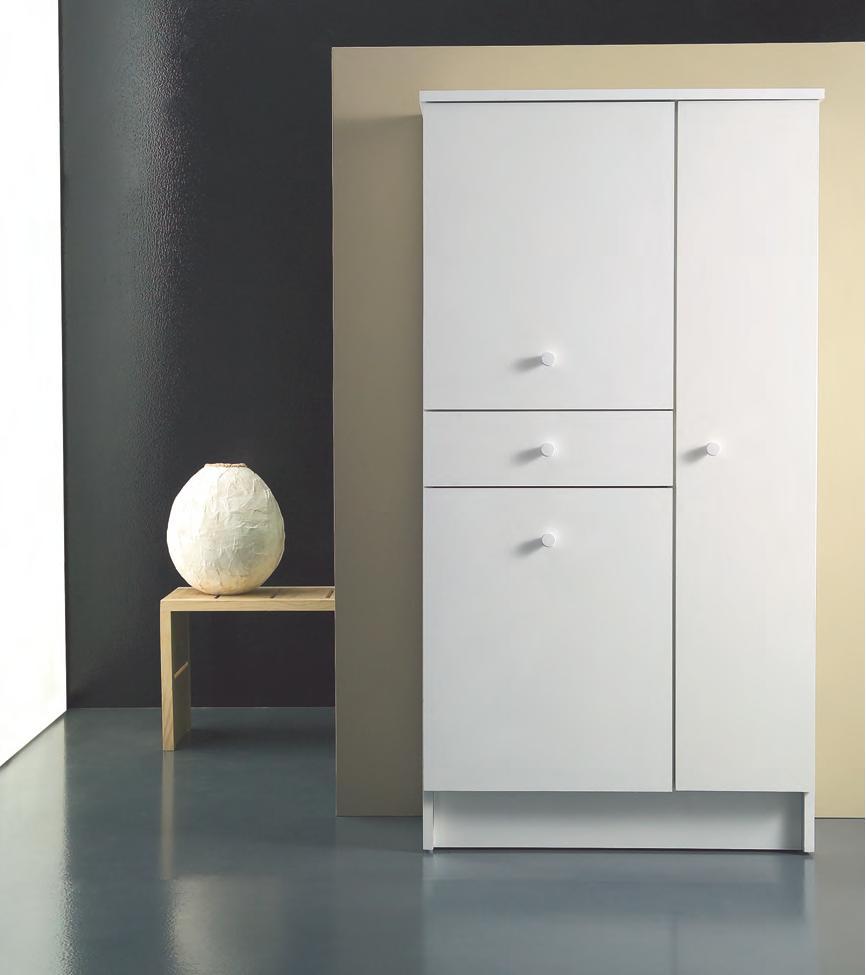 MOBILE LAVANDERIA GARDENIA BIANCO CM.71,5X34X137,5 3 ANTE 1 CASSETTO