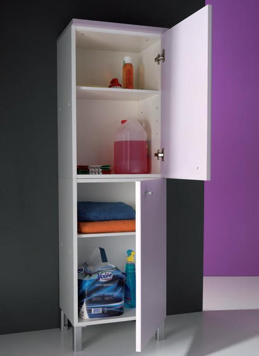 MOBILE LAVANDERIA MULTIUSO BIANCO-LILLA CM.43,5X35,5X153,5 2 ANTE
