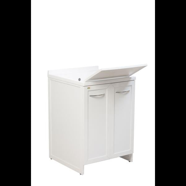 MOBILE LAVATOIO CM.50X50 SERIE ESTERNO STRUTTURA ALLUMINIO BIANCO