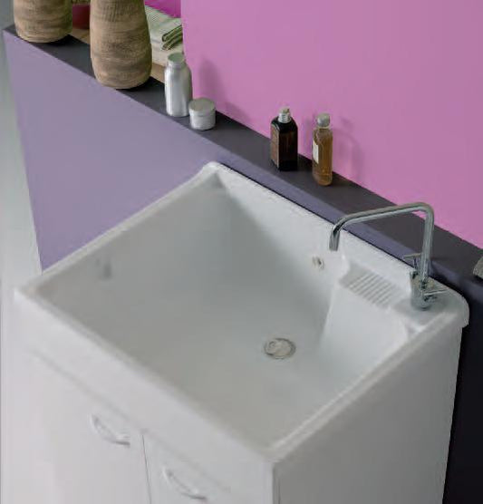 MOBILE LAVATOIO CM.74X60 SERIE LADY COLORE BIANCO CON ASSE IN LEGNO
