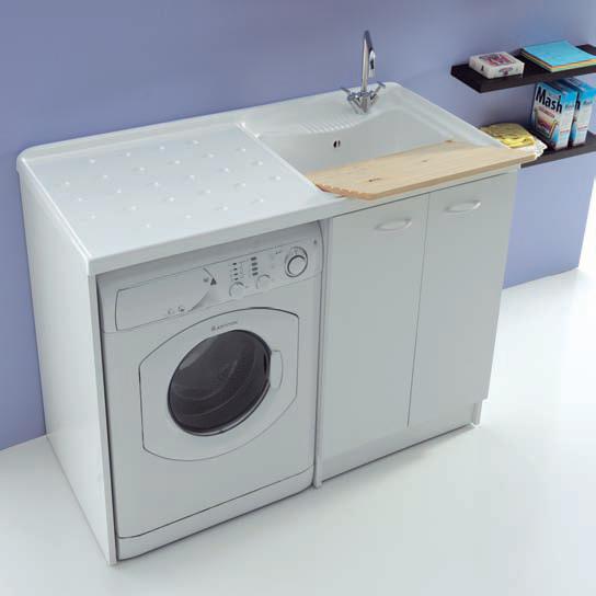 MOBILE LAVATOIO CON COPRILAVATRICE CM.124X60 SERIE LADY COLORE BIANCO
