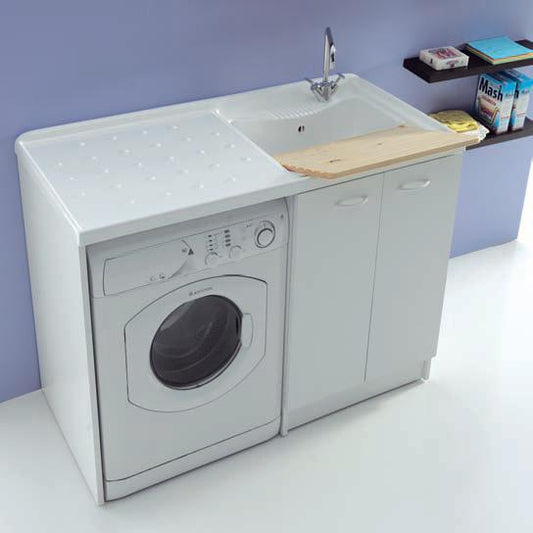 MOBILE LAVATOIO CON COPRILAVATRICE CM.124X60 SERIE LADY COLORE BIANCO