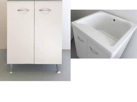 MOBILE LAVATOIO VASCA CERAMICA CM.60X60 CERAMIC BIANCO