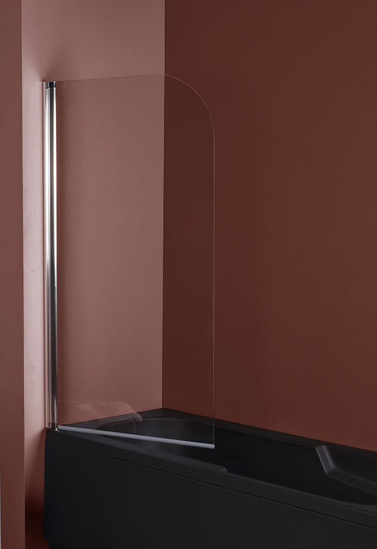 PANNELLO SOPRA VASCA ANTA MOBILE CM 75 H 150 CROMO CRISTALLO TRASPARENTE SP 5MM ANTICALCARE