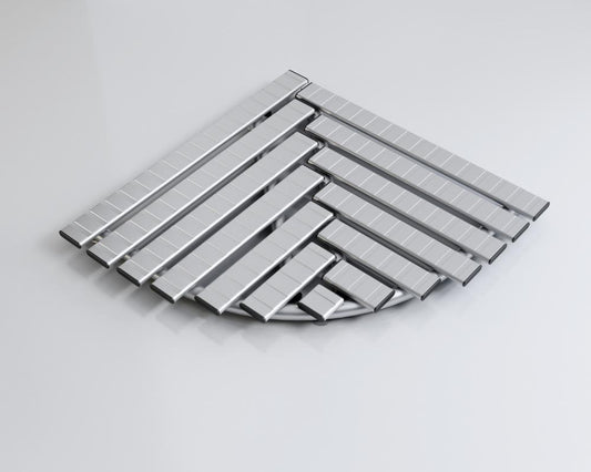 PEDANA DOCCIA IN ALLUMINIO ANTISCIVOLO SEMICIRCOLARE CM.60X60 H.4,5