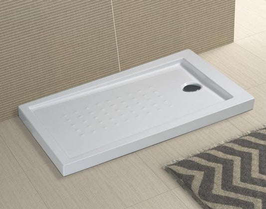 PIATTO DOCCIA RESINA BCO LUCIDO 70X90 H.5,5 PILETTA INCLUSA MADE IN ITALY