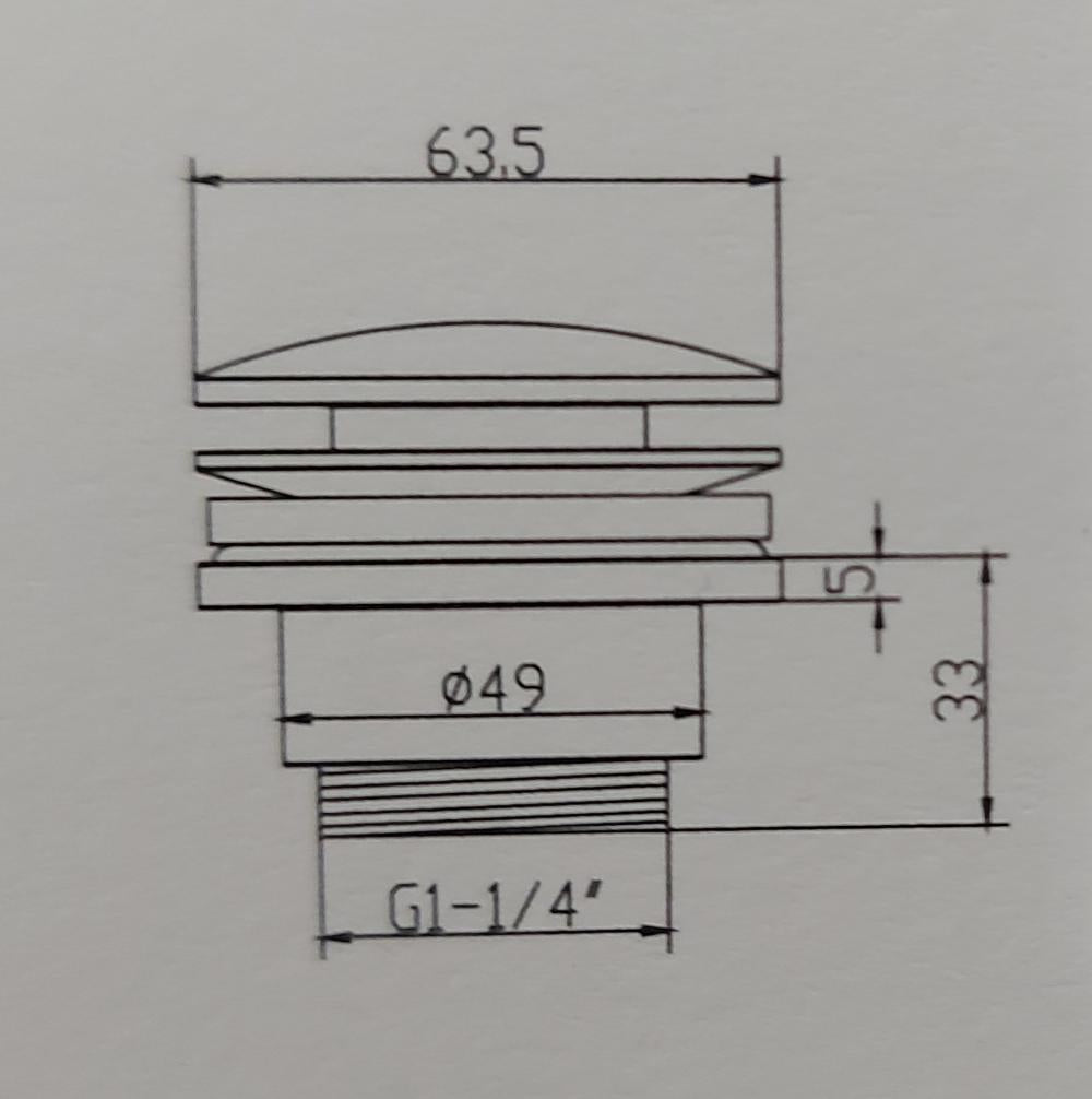 PILETTA CLICK CLACK UNIVERSALE GRIP316 ACCIAIO INOX MADE IN ITALY