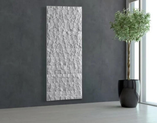 RADIATORE D'ARREDO TOSCANA 180X55 IN MARMO BIANCO CON KIT VALVOLA TESTA TERMOSTATICA