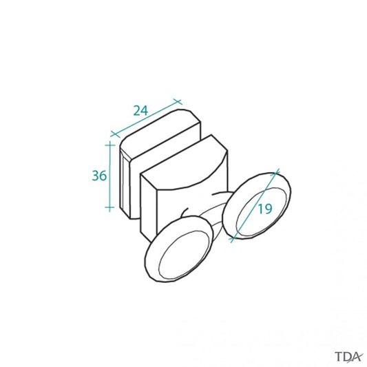 RICAMBIO CARRELLO RUOTE SUPERIORE CUSCINETTI BOX DOCCIA ANTE DINO PER VETRO 4MM