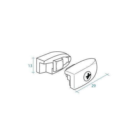 RICAMBIO COPPIA FERMAVETRO PER BOX DOCCIA IDEALE MARCA TDA SERIE EGO