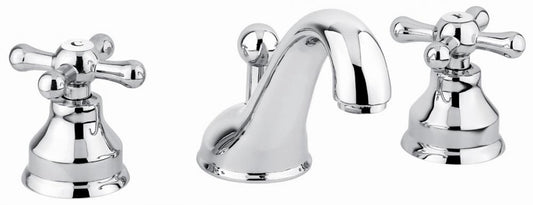 RUBINETTO 3 FORI LAVABO CROMO DECO CLASSIC VITONE CERAMICO MADE IN ITALY