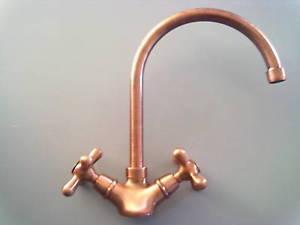 RUBINETTO CUCINA DECO EMMEVI RAMATO CON VITONE CERAMICO MADE IN ITALY