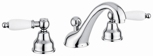 RUBINETTO LAVABO BASSO 3 FORI CROMO DECO CERAMIC VITONE CERAMICO MADE IN ITALY