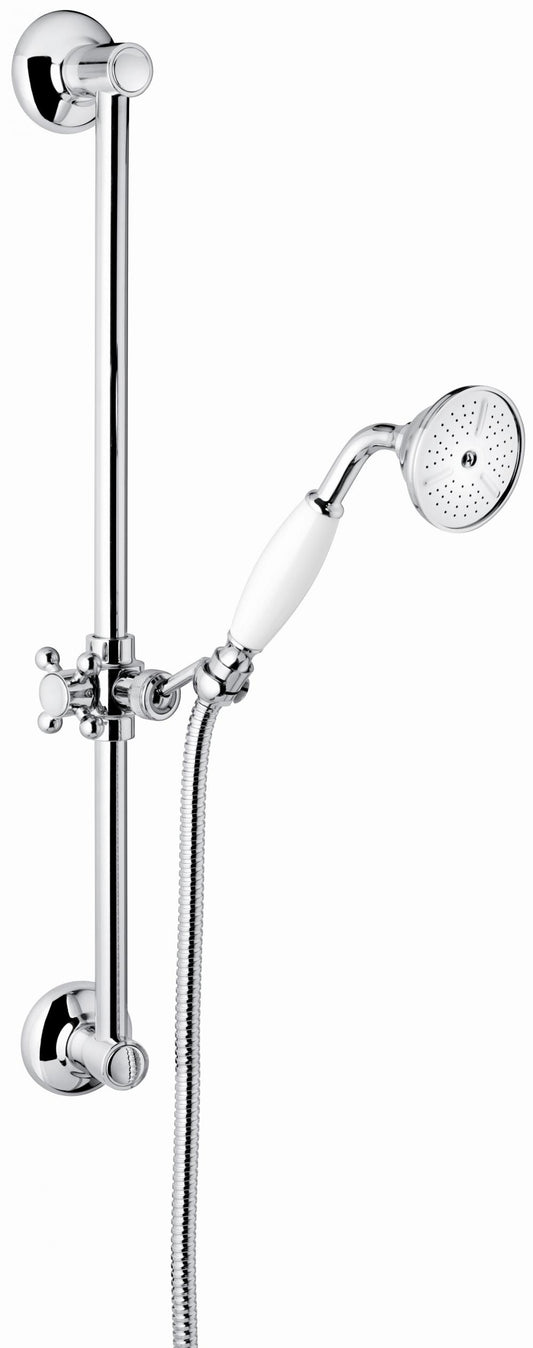 SALISCENDI IN OTTONE CROMATO DECO CON FLESSIBILE E DOCCETTA MADE IN ITALY