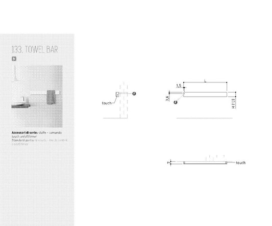 SCALDASALVIETTE ELETTRICO TOWEL BAR 60 ALLUMINIO BIANCO SABLE
