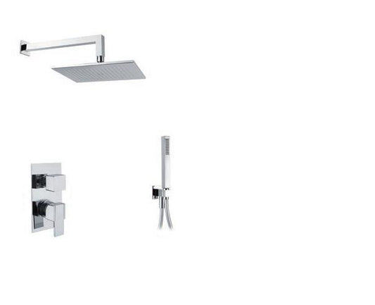 SET COMPLETO DOCCIA KDV77 SOFFIONE 250X250 MM CON MISCELATORE 2 VIE MADE ITALY