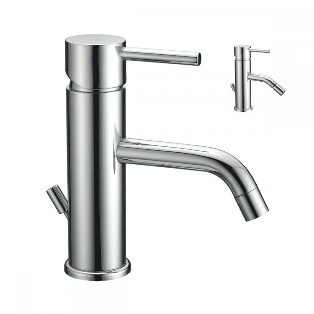 SET COMPLETO MISCELATORE LAVABO BIDET JOY CROMO MADE IN ITALY