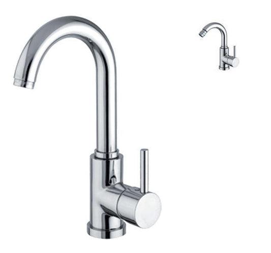 SET COMPLETO MISCELATORI CANNA ORIENTABILE LAVABO E BIDET DOLLY CROM MADE IN ITALY