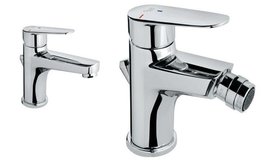 SET COMPLETO MISCELATORI LAVABO E BIDET BETA NEW CARTUCCIA ENERGY SAVING CROMO