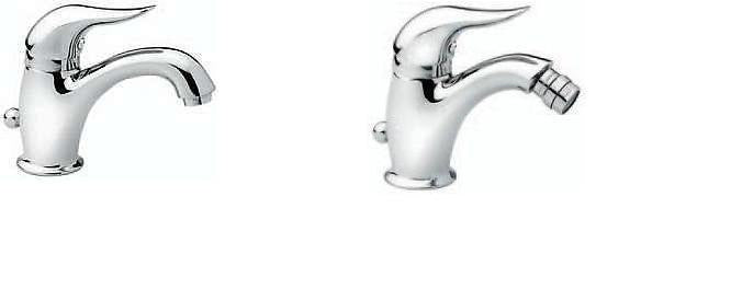 SET COMPLETO MISCELATORI LAVABO E BIDET DUKA CROMATO MADE IN ITALY