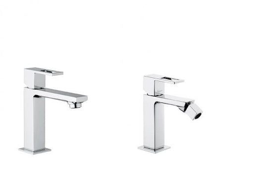 SET COMPLETO MISCELATORI LAVABO E BIDET GEA CROMATO MADE IN ITALY