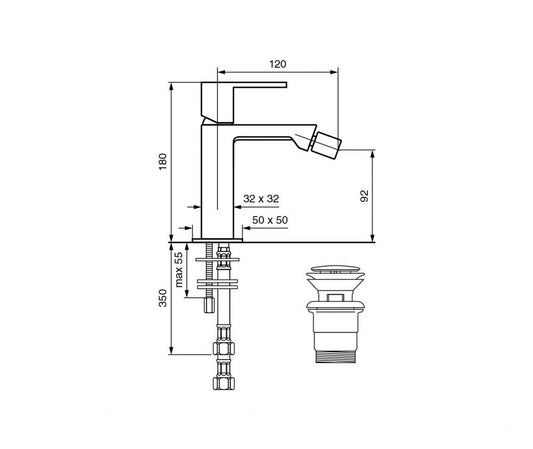 SET COMPLETO MISCELATORI LAVABO E BIDET GEA CROMATO MADE IN ITALY