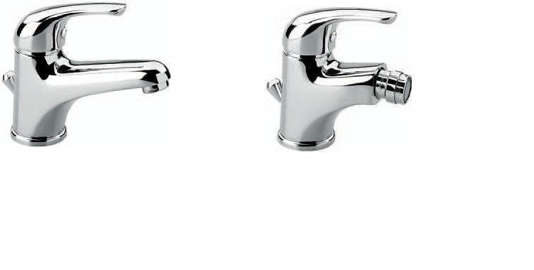 SET COMPLETO MISCELATORI LAVABO E BIDET GIGLIO CROMATO MADE IN ITALY
