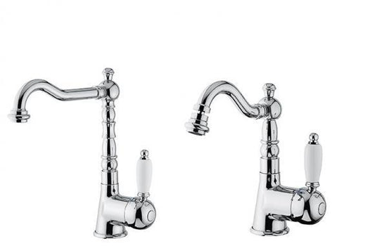 SET COMPLETO MISCELATORI LAVABO E BIDET LAGUNA OLD CROMATO MADE IN ITALY