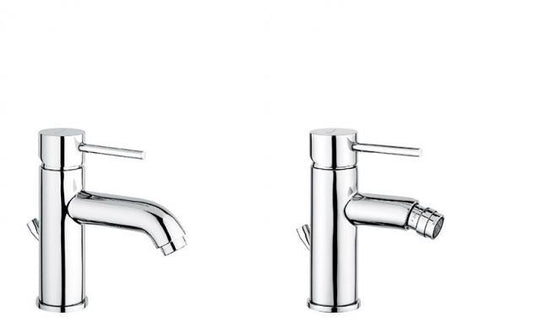 SET COMPLETO MISCELATORI LAVABO E BIDET PIPER CROMATO MADE IN ITALY