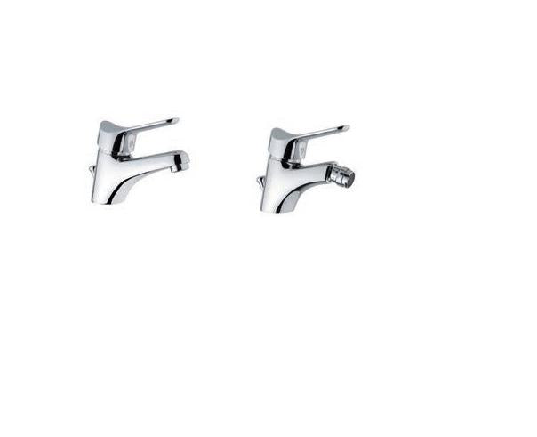 SET COMPLETO MISCELATORI LAVABO E BIDET SELLA CROMO MADE IN ITALY