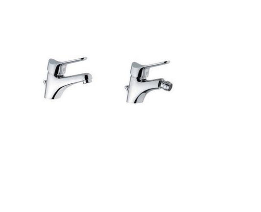 SET COMPLETO MISCELATORI LAVABO E BIDET SELLA CROMO MADE IN ITALY