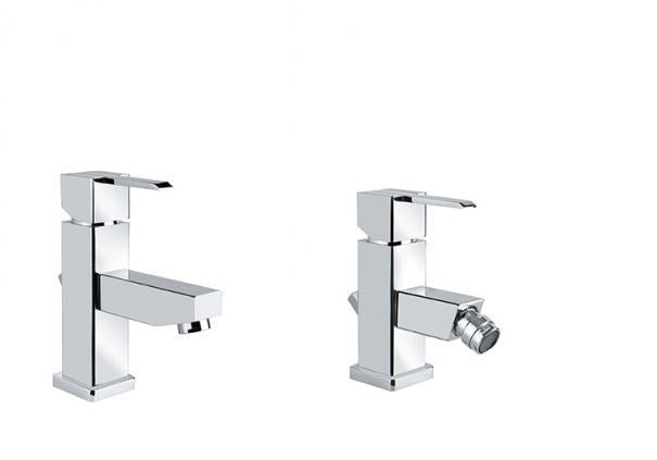 SET COMPLETO MISCELATORI LAVABO E BIDET SICILY CROMATO MADE IN ITALY